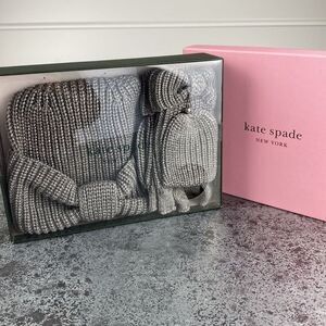 Kate Spade-Knotted Bow Hat/Mitten Box Set